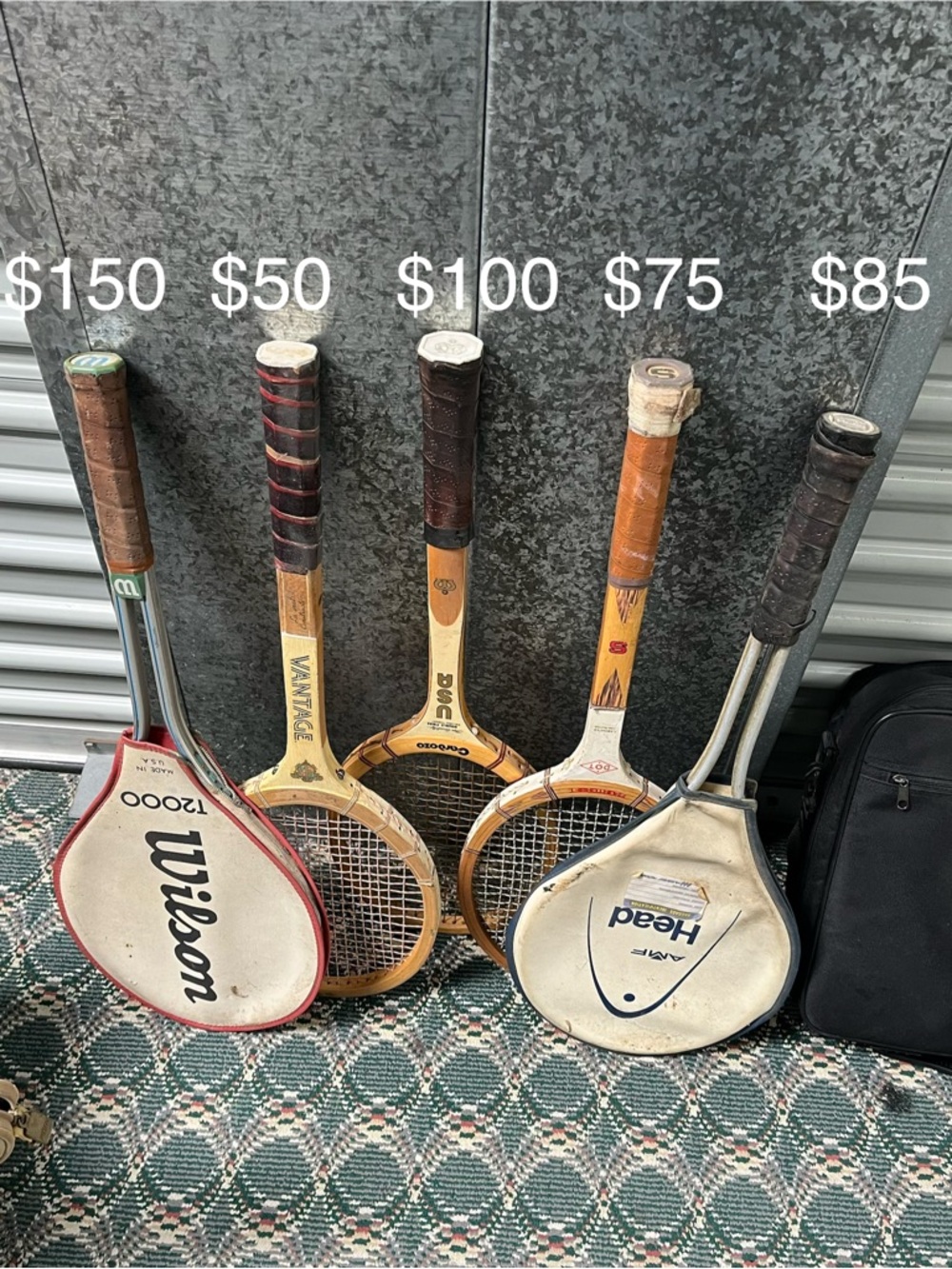 Vintage Wooden Tennis Rackets - Assorted Colors
